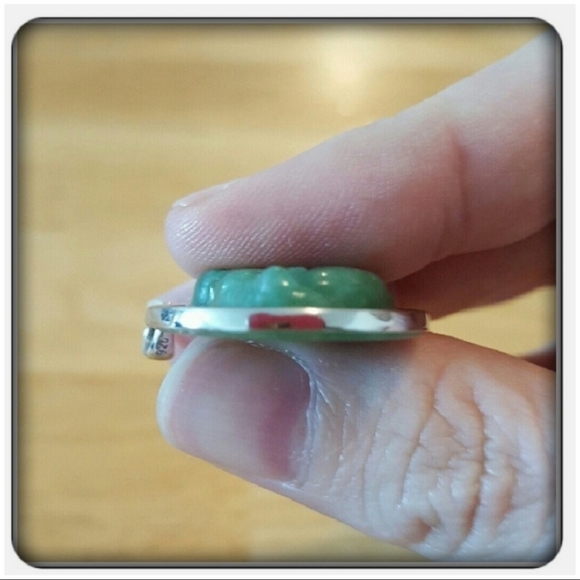 NWOT Genuine Green Jade & Sterling Buddha Pendant - Picture 2 of 6